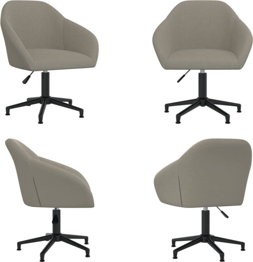 VidaXL Eetkamerstoel draaibaar fluweel lichtgrijs Eetkamerstoel Eetkamerstoelen Stoel Stoelen