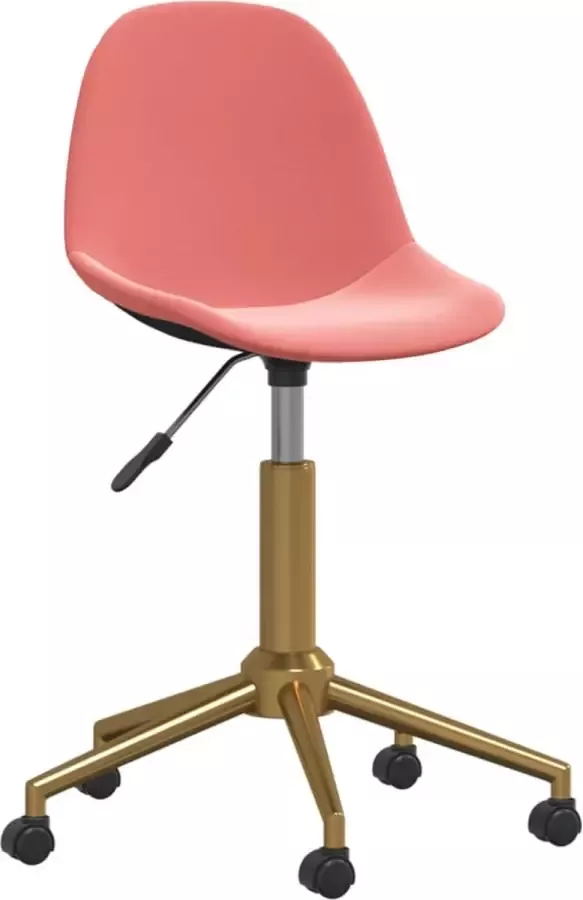 VidaXL Eetkamerstoel draaibaar fluweel roze - Foto 6