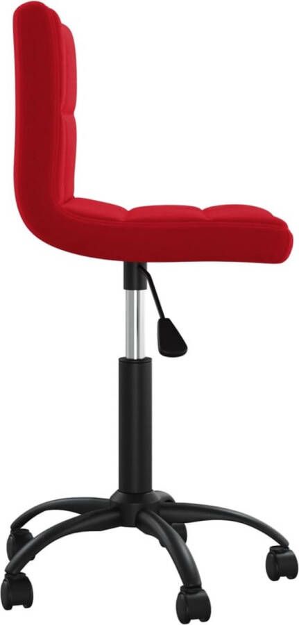 VidaXL Eetkamerstoel draaibaar fluweel wijnrood - Foto 3