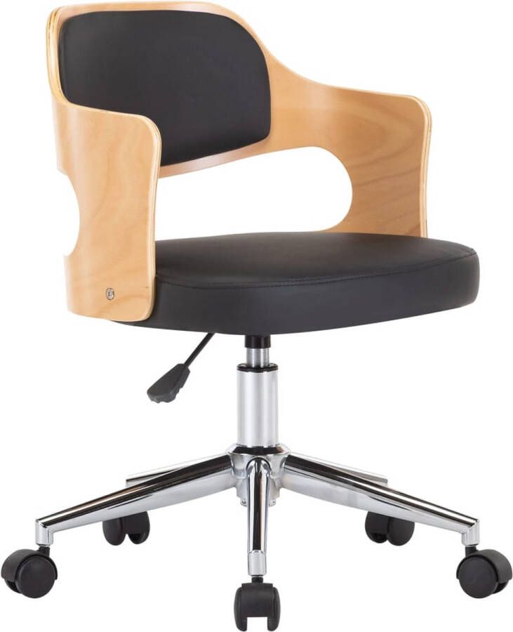 VidaXL Draaibare Eetkamerstoel Zwart Kunstleer Eetkamerstoelen Zwarte Eetkamerstoel Kunstleder Stoel Bureaustool Dining Chair Adjustable Height Stool