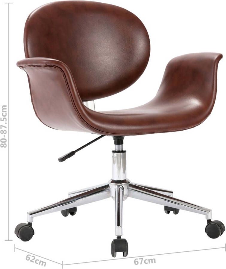 VidaXL Eetkamerstoel draaibaar kunstleer bruin - Foto 3