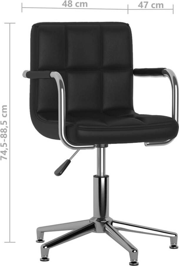 VidaXL -Eetkamerstoel-draaibaar-kunstleer-zwart - Foto 4