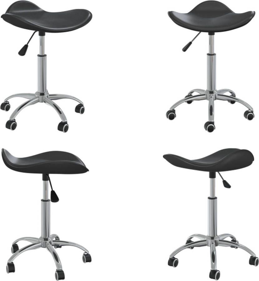 VidaXL Eetkamerstoel draaibaar kunstleer zwart Eetkamerstoel Eetkamerstoelen Dinerstoel Dinerstoelen - Foto 2