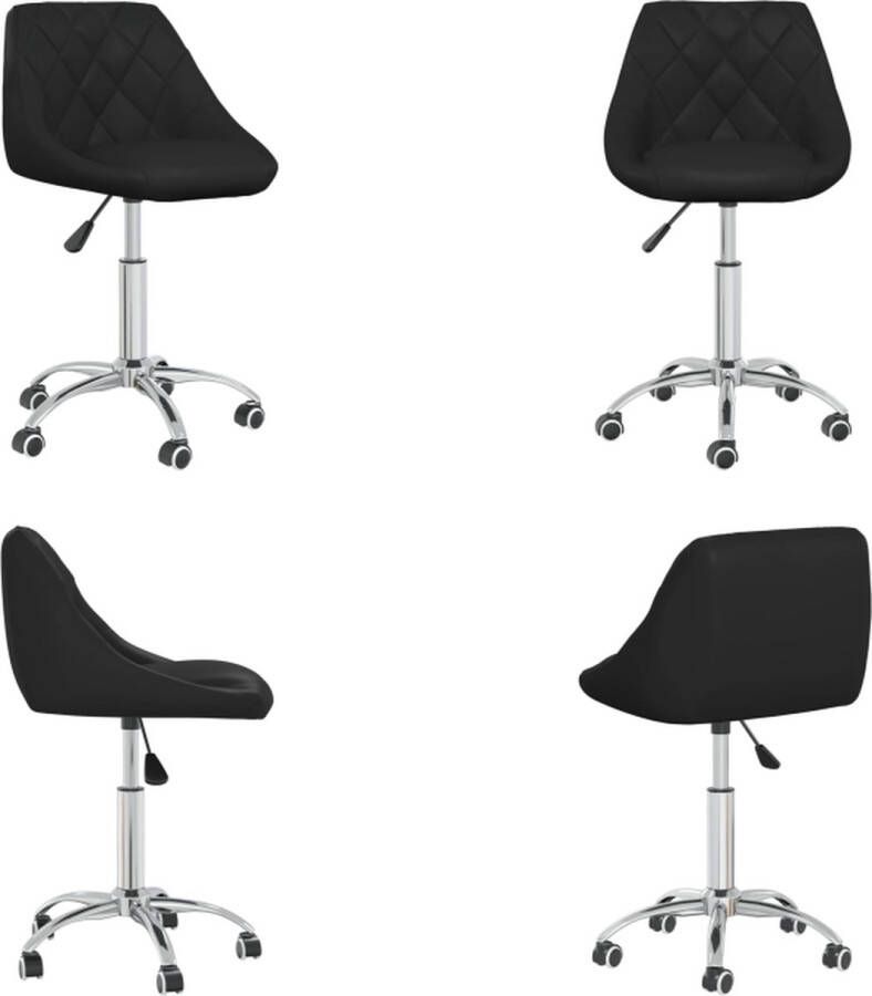 VidaXL Eetkamerstoel draaibaar kunstleer zwart Eetkamerstoel Eetkamerstoelen Keukenstoelen Keukenstoel - Foto 2
