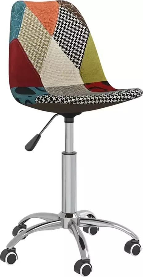 VidaXL Eetkamerstoel draaibaar patchwork stof - Foto 3