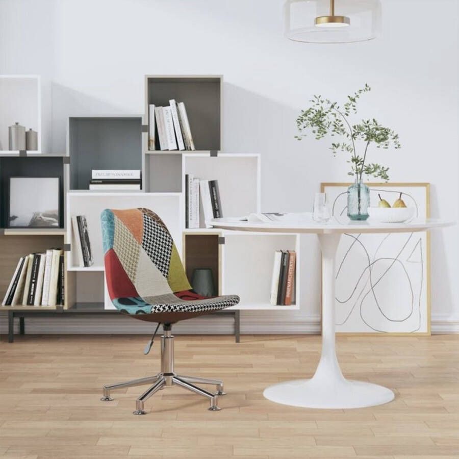 VidaXL Eetkamerstoel draaibaar patchwork stof