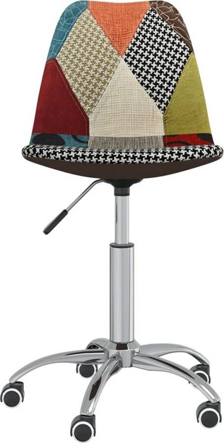 VidaXL Eetkamerstoel draaibaar patchwork stof - Foto 2