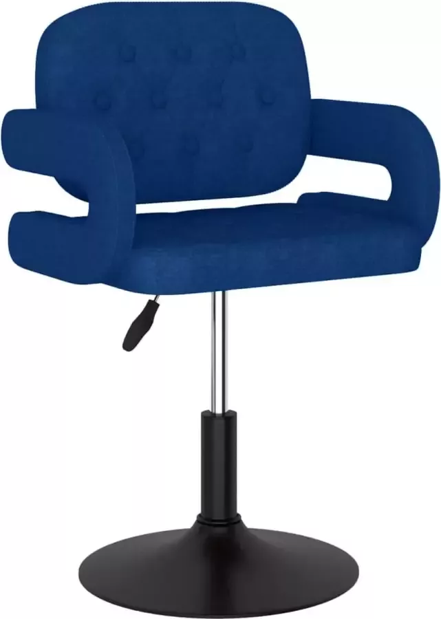 VidaXL Eetkamerstoel draaibaar stof blauw - Foto 2