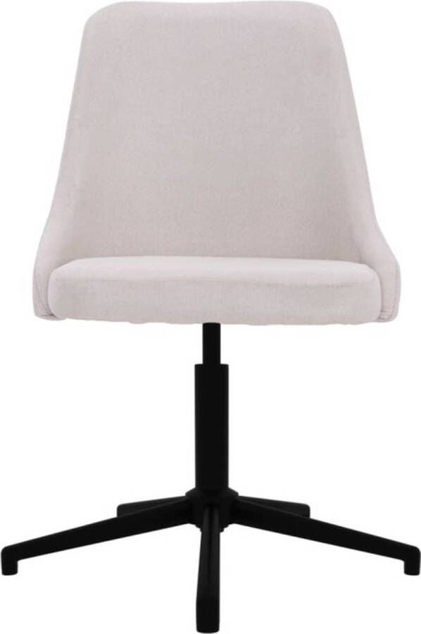 VidaXL -Eetkamerstoel-draaibaar-stof-crèmekleurig