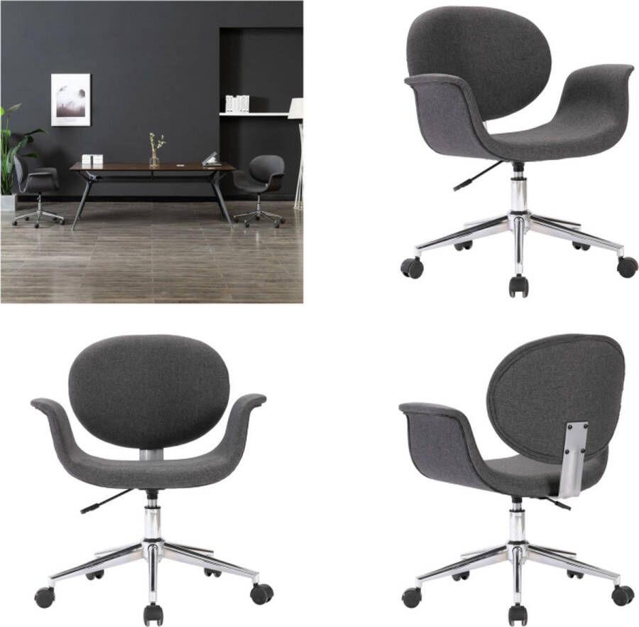 VidaXL -Eetkamerstoel-draaibaar-stof-grijs