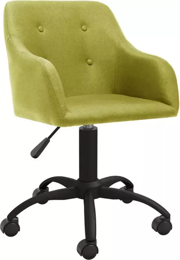VidaXL Eetkamerstoel draaibaar stof groen - Foto 1