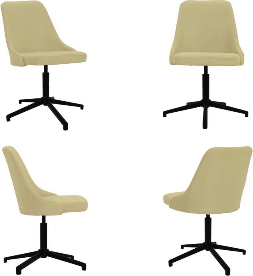 VidaXL Eetkamerstoel draaibaar stof groen Eetkamerstoel Eetkamerstoelen Stoel Stoelen - Foto 2