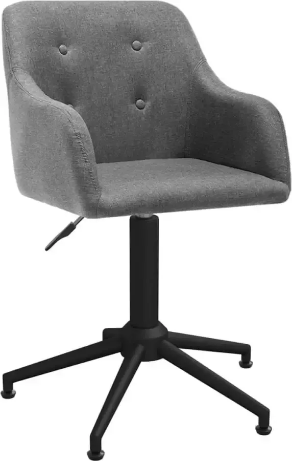 VidaXL -Eetkamerstoel-draaibaar-stof-lichtgrijs