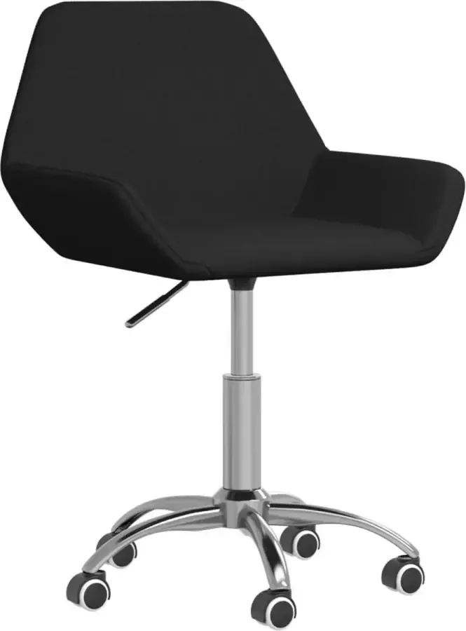 VidaXL Eetkamerstoel draaibaar stof zwart - Foto 2