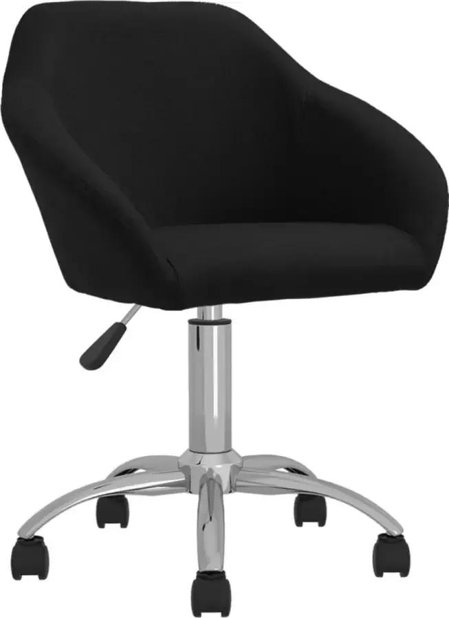 VidaXL Eetkamerstoel draaibaar stof zwart - Foto 2