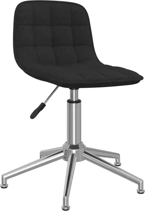 VidaXL Eetkamerstoel draaibaar stof zwart - Foto 2