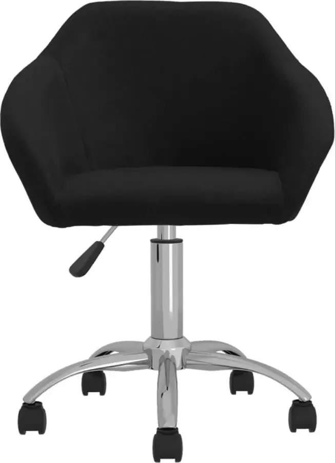 VidaXL Eetkamerstoel draaibaar stof zwart