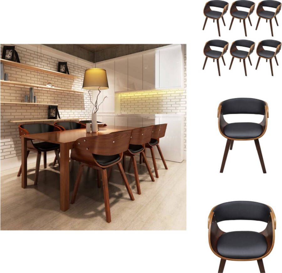 VidaXL Eetkamerstoel Eetkamerstoelen Keukenstoelen Keukenstoel Eetkamerstoelen 6 st kunstleer bruin
