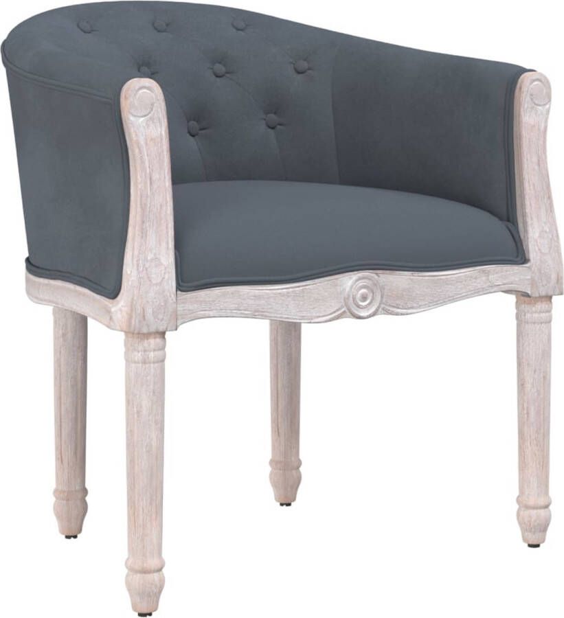 VidaXL -Eetkamerstoel-fluweel-donkergrijs