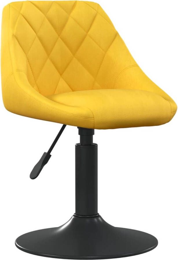 VidaXL Eetkamerstoelen 6 stuks Fluweel Mosterdgeel Draaibare Eetkamerstoelen Fluweel Mosterdgele Eetkamerstoelen Gasveer Ergonomische Eetkamerstoelen