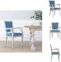 VidaXL Eetkamerstoel Franse Stijl Blauw Fluweel 58.5 x 55.5 x 97 cm Eetkamerstoel - Thumbnail 1