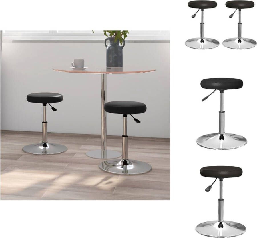 VidaXL Eetkamerstoel Eetkamerstoelen Keukenstoelen Keukenstoel Eetkamerstoelen 2 st kunstleer zwart - Foto 2