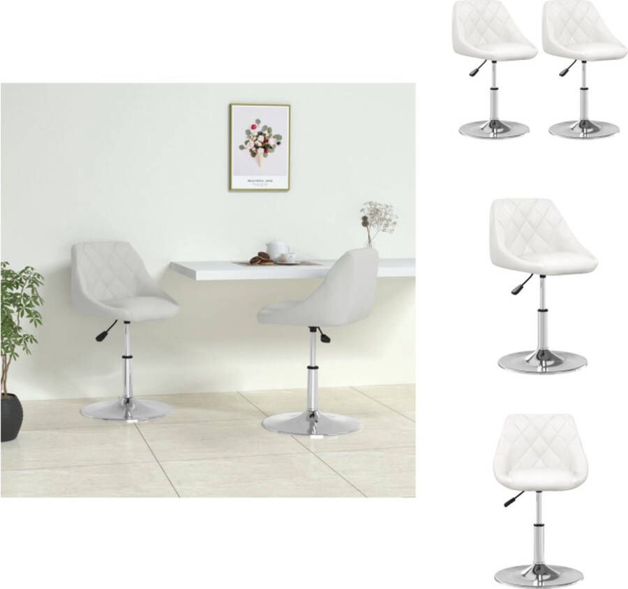 VidaXL Eetkamerstoel Eetkamerstoelen Keukenstoel Keukenstoelen Eetkamerstoelen 2 st kunstleer wit