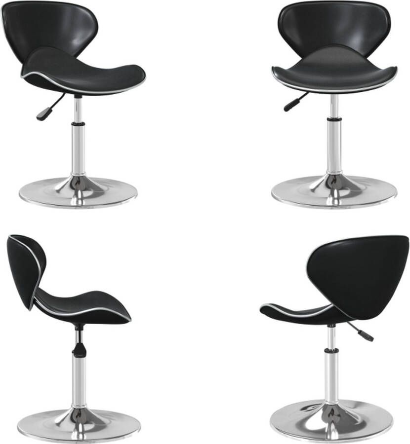VidaXL Eetkamerstoel kunstleer zwart Eetkamerstoel Eetkamerstoelen Keukenstoelen Keukenstoel - Foto 2