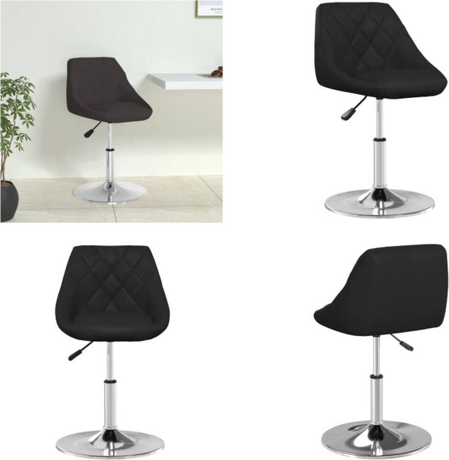 VidaXL Eetkamerstoel kunstleer zwart Eetkamerstoel Eetkamerstoelen Keukenstoelen Keukenstoel