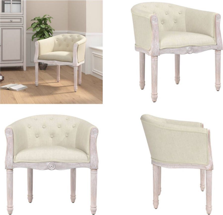 VidaXL Eetkamerstoel linnen beige Eetkamerstoel Eetkamerstoelen Eetstoel Stoel