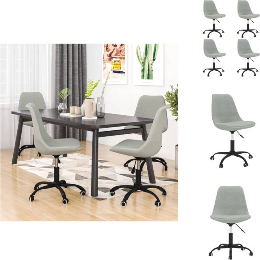 VidaXL Eetkamerstoel Stoelen 49 x 51.5 x (82-93) cm Kleur- Lichtgrijs Eetkamerstoel