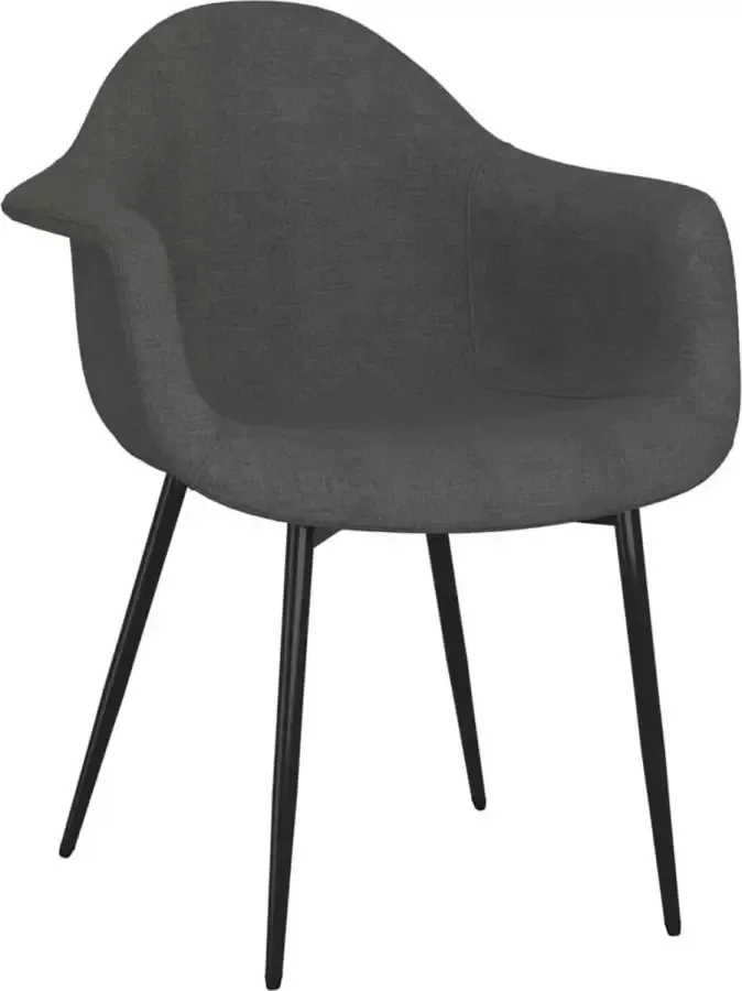 VidaXL -Eetkamerstoel-stof-donkergrijs - Foto 3