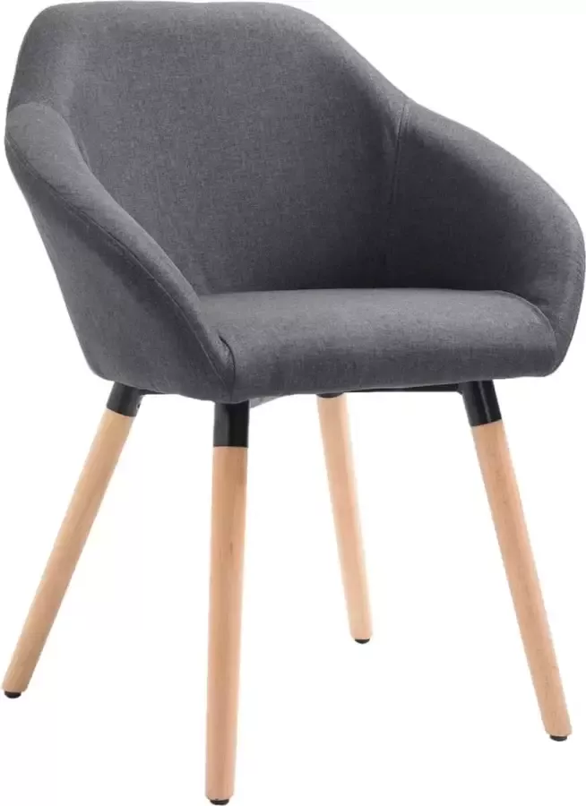 VidaXL -Eetkamerstoel-stof-donkergrijs