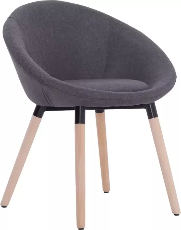 VidaXL -Eetkamerstoel-stof-donkergrijs