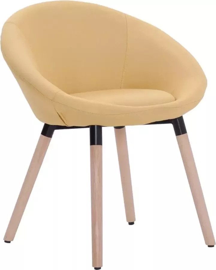 VidaXL Eetkamerstoel stof geel