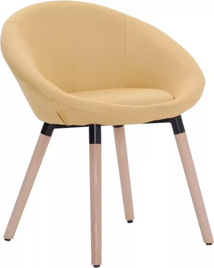 VidaXL Eetkamerstoel stof geel - Foto 3