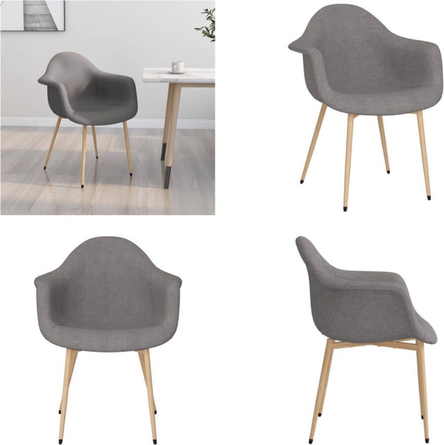 VidaXL Eetkamerstoel stof lichtgrijs Eetkamerstoel Eetkamerstoelen Stoel Stoelen