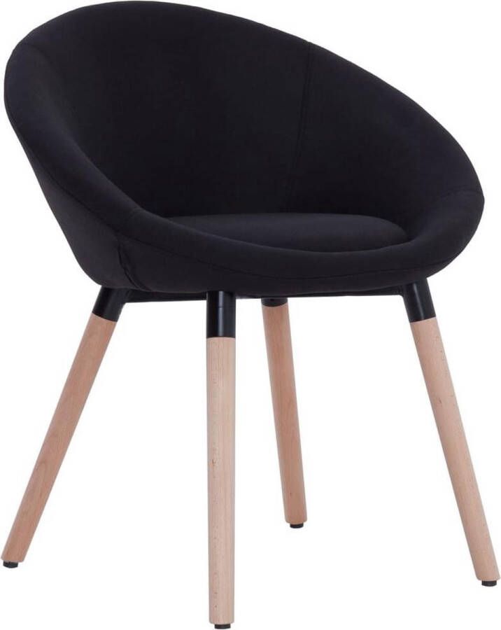 VidaXL Eetkamerstoel stof zwart - Foto 3