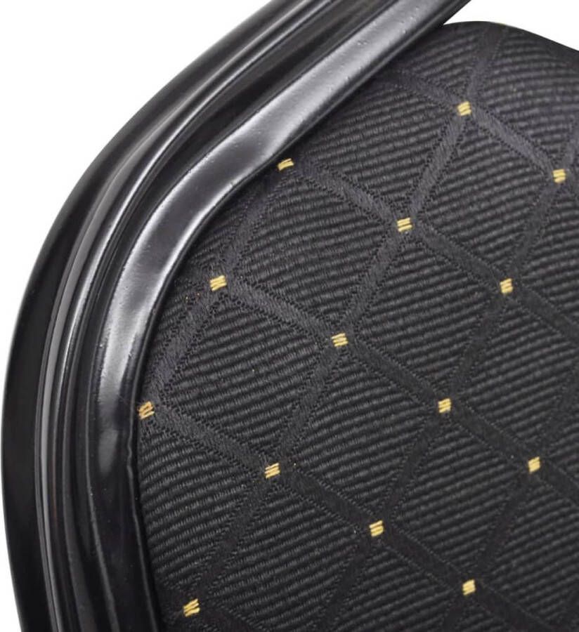 VidaXL -Eetkamerstoelen-10-st-stof-zwart