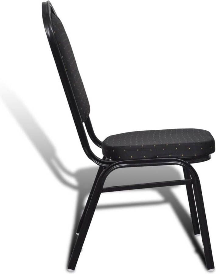 VidaXL -Eetkamerstoelen-10-st-stof-zwart - Foto 2