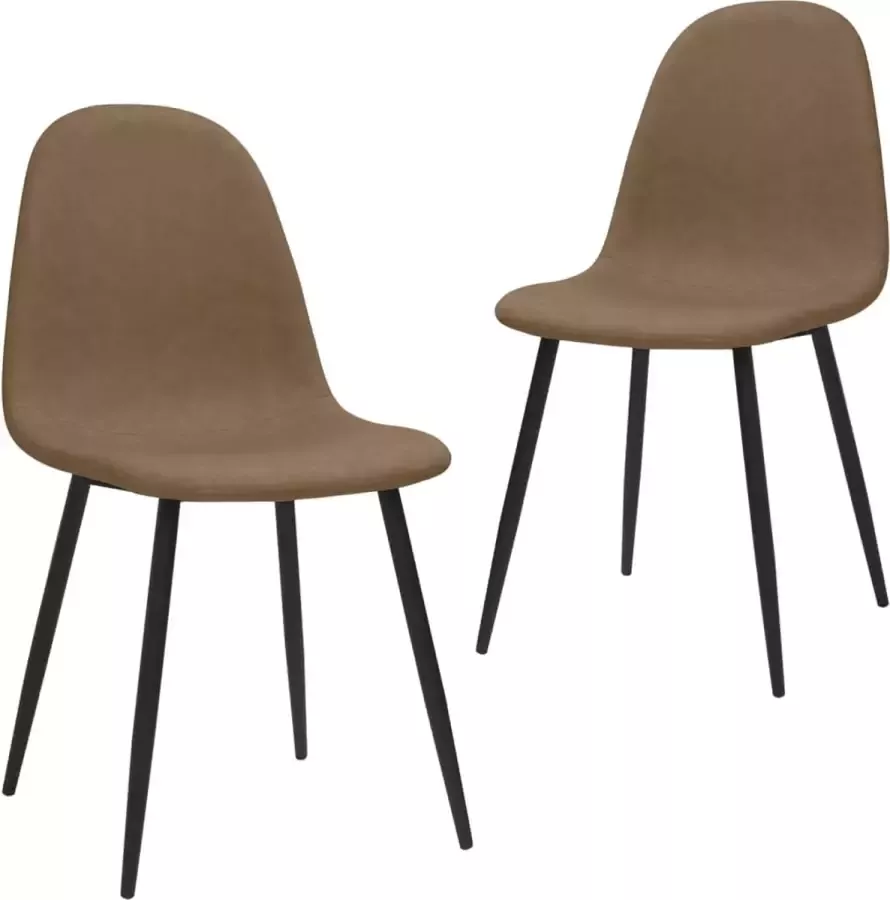 VIDAXL Eetkamerstoelen 2 st 45x54 5x87 cm kunstleer donkerbruin