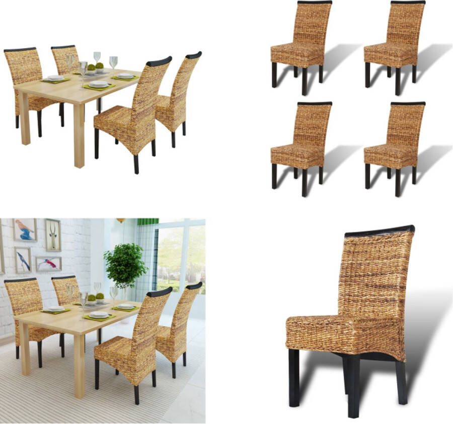 Vida XL Eetkamerstoelen 2 st abaca en massief mangohout SKU: V274198 - Foto 3