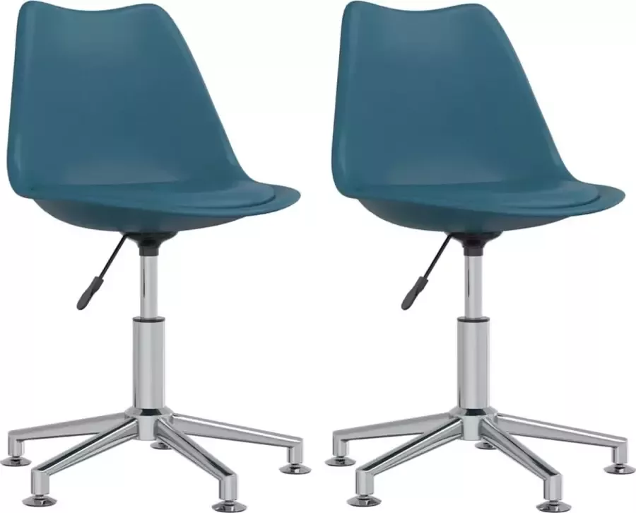 VidaXL -Eetkamerstoelen-2-st-draaibaar-kunstleer-turquoise - Foto 2