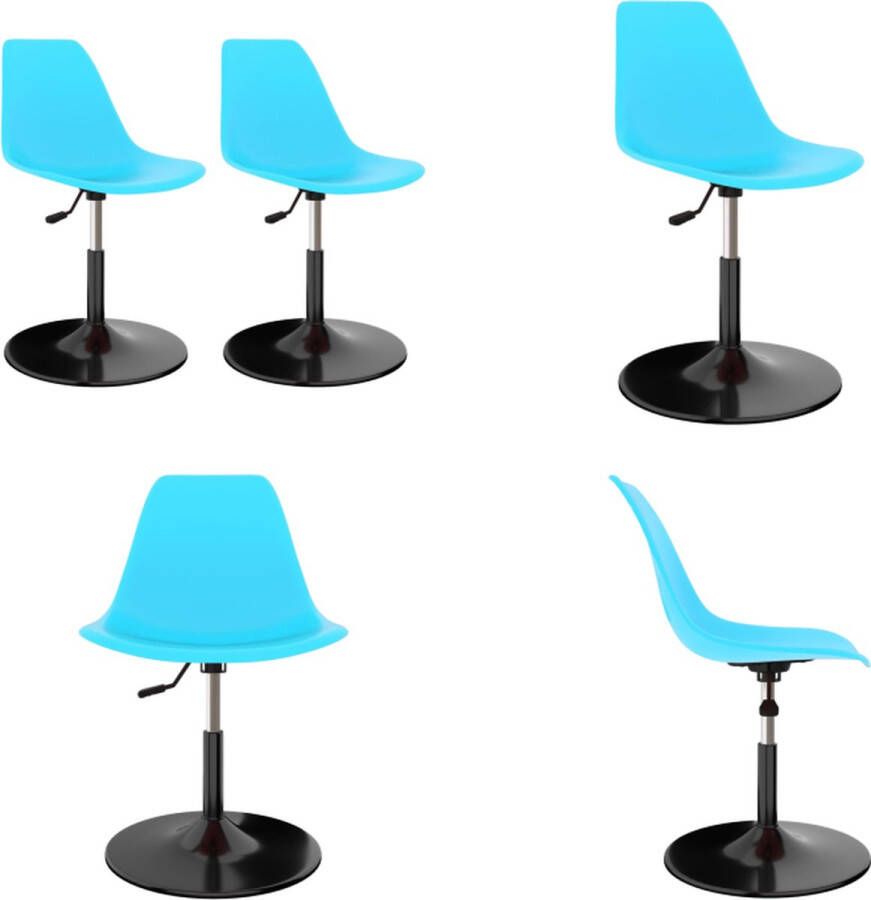 VidaXL Eetkamerstoelen 2 st draaibaar PP blauw Eetkamerstoel Eetkamerstoelen Dinerstoel Dinerstoelen