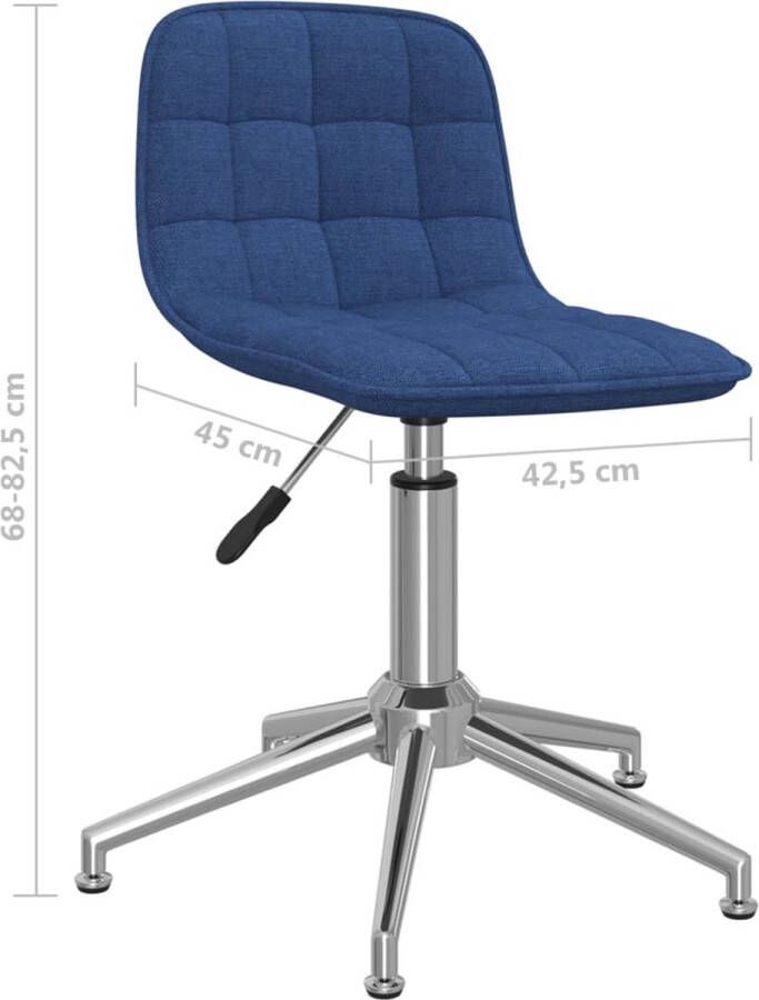 VidaXL -Eetkamerstoelen-2-st-draaibaar-stof-blauw - Foto 3