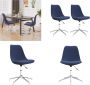 VidaXL Eetkamerstoelen 2 st draaibaar stof blauw Eetstoel Eetstoelen Keukenstoel Stoel - Thumbnail 2