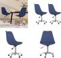 VidaXL Eetkamerstoelen 2 st draaibaar stof blauw Eetstoel Eetstoelen Keukenstoel Stoel - Thumbnail 1