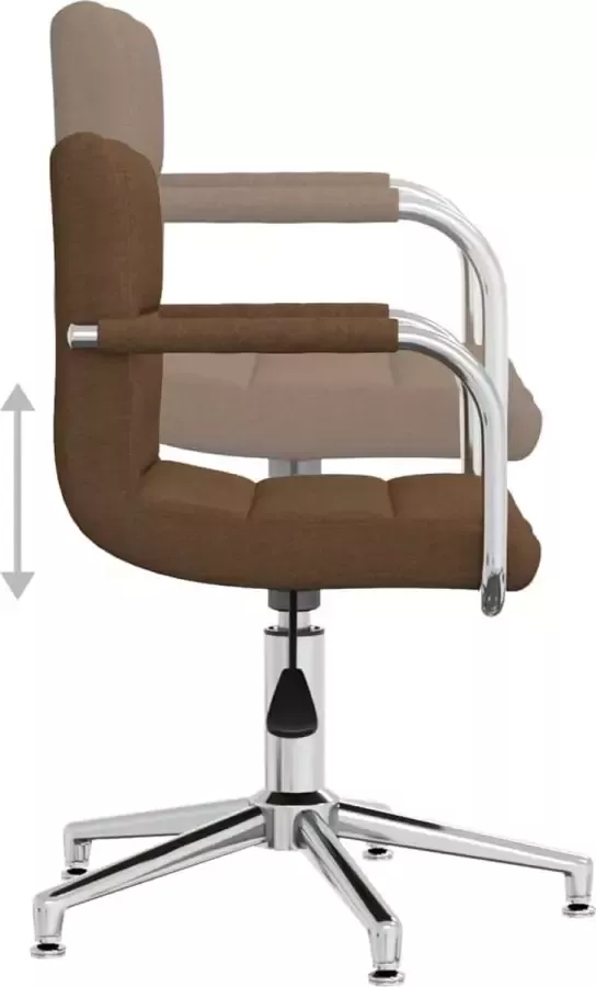 VidaXL Eetkamerstoelen 2 st draaibaar stof bruin - Foto 2