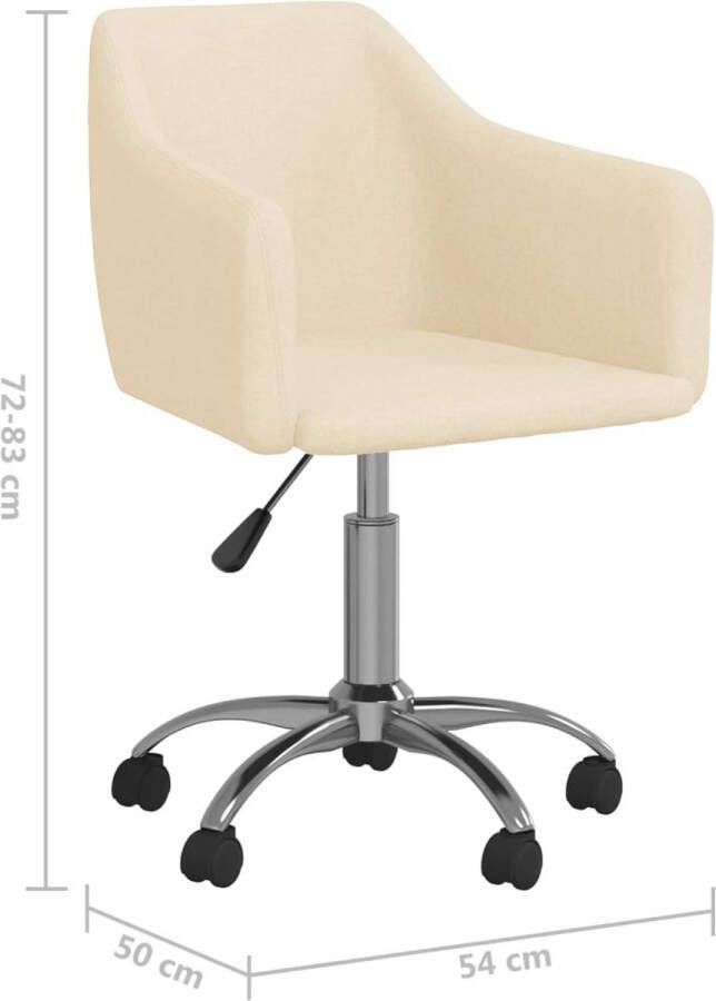 VidaXL -Eetkamerstoelen-2-st-draaibaar-stof-crèmekleurig - Foto 3