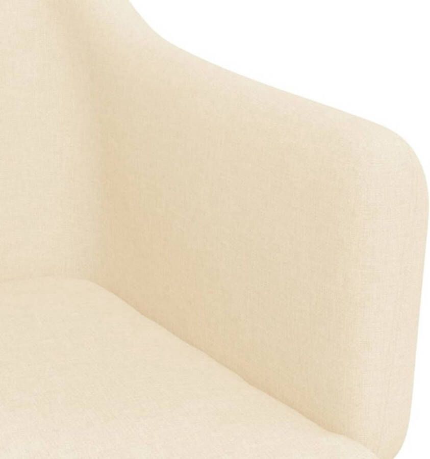 VidaXL -Eetkamerstoelen-2-st-draaibaar-stof-crèmekleurig - Foto 2